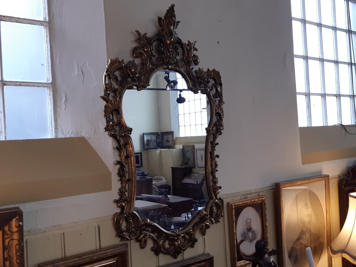 Large gilt metal mirror