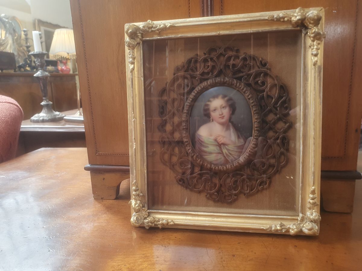 19th Century Miniature Painting On Porcelain