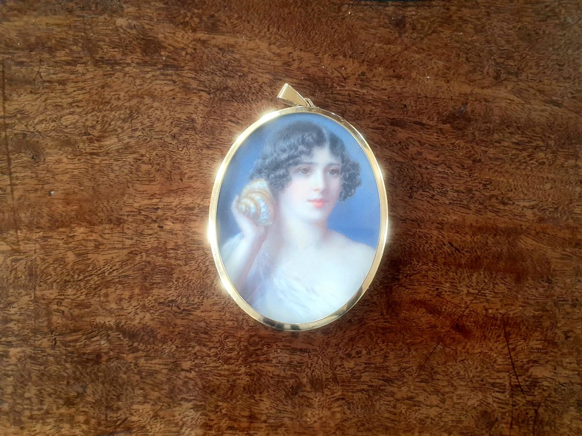 1920's Miniature Portrait Of A Classical Girl