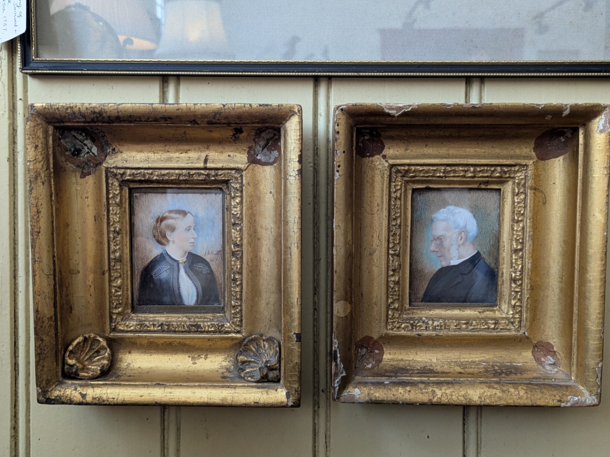 19th Century Portrait Miniatures Of G.Crampton & His Wife