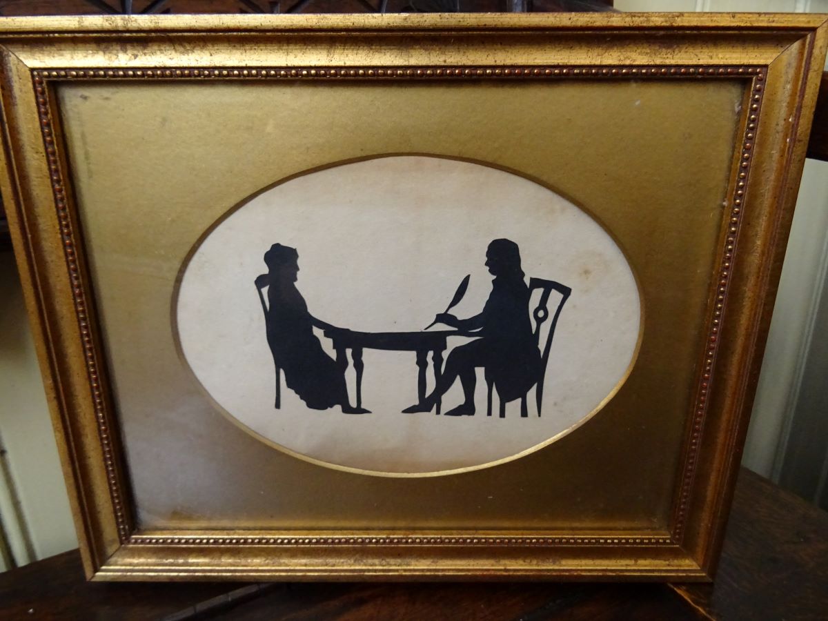 19th century hand painted silhouette