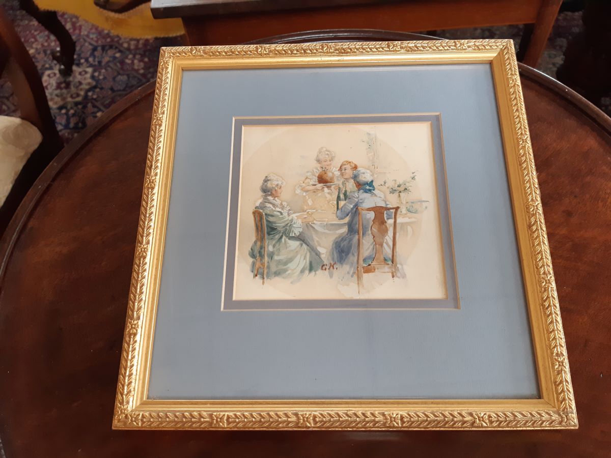 George Kilburne (1839-1924) watercolour Christmas scene