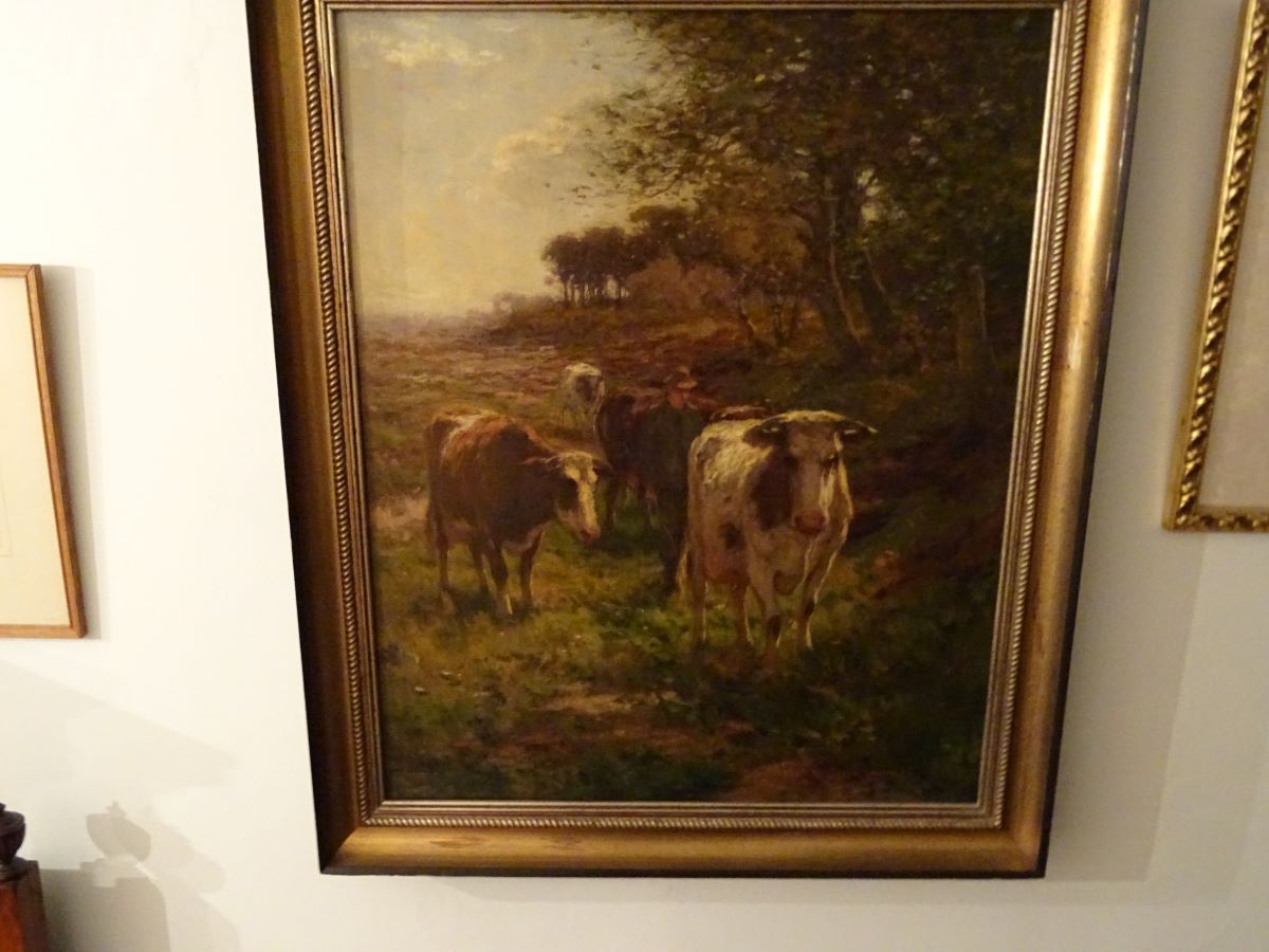 Farmer & cattle, oil on canvas. Johannus Karel Leurs