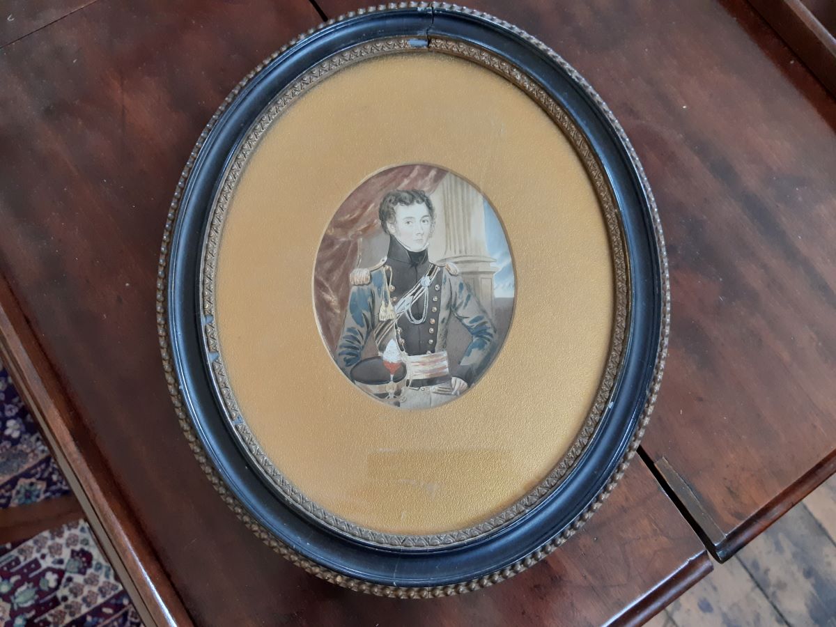 Watercolour 'Ensign Newton at Waterloo', South Lincs regiment