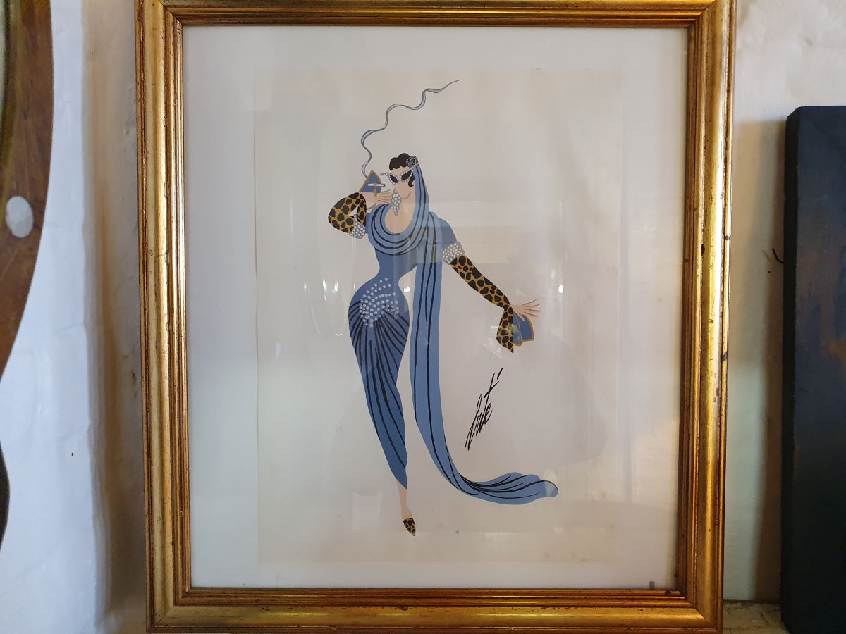 'Erté' - Romain de Tirtoff (1892 - 1990) - Fashion study gouache