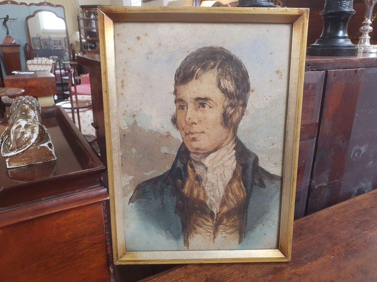19th Century Watercolour Of Robert Burns