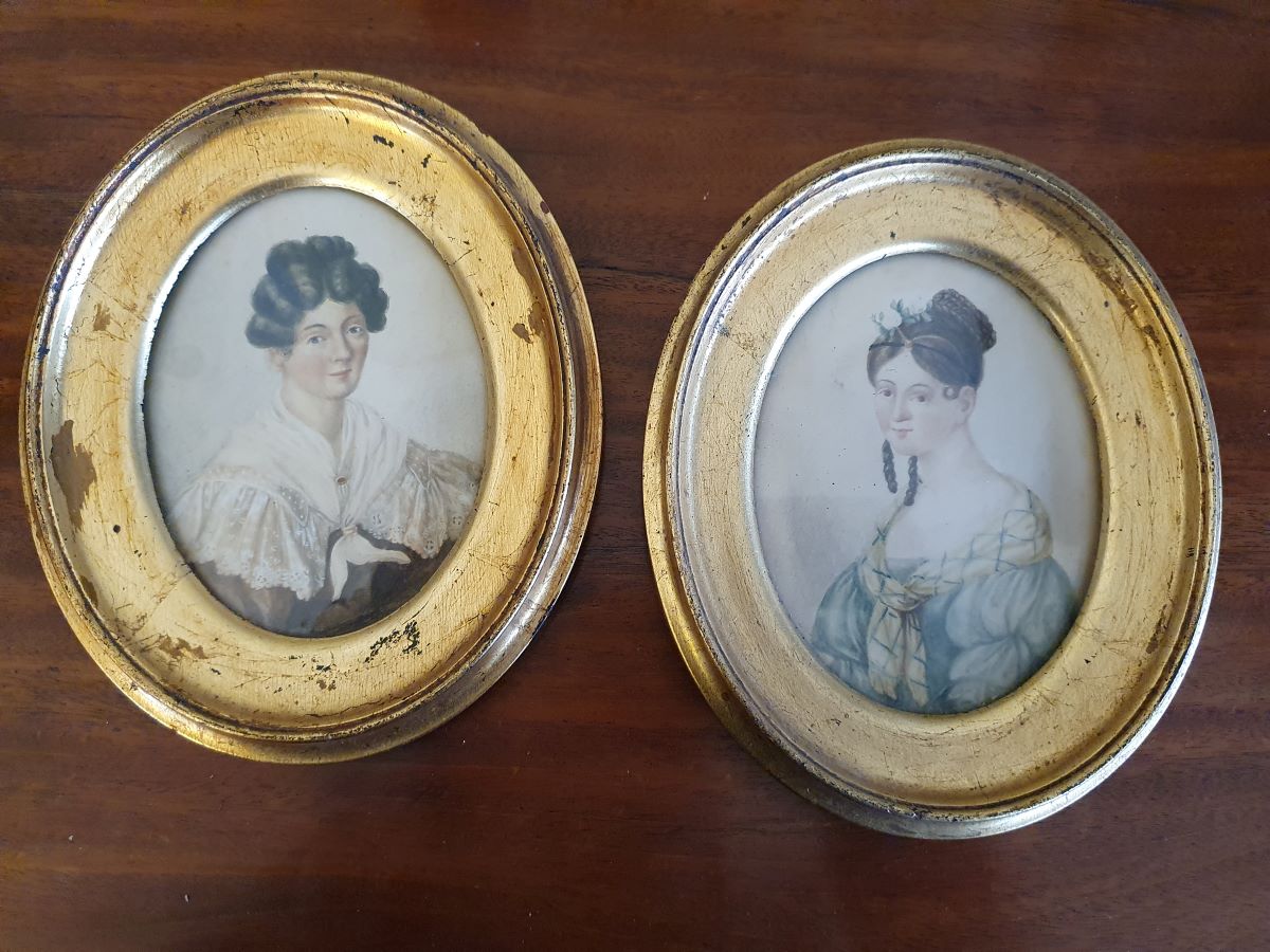 19th Century Watercolours Of Regency Ladies