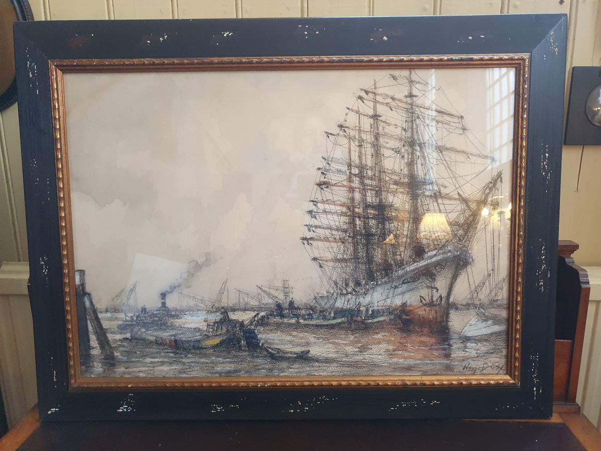 Early 1900's Charcoal And Mixed Media