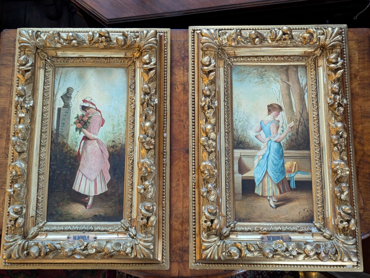 W Mora, 19th Century - Pair Of Oils On Board