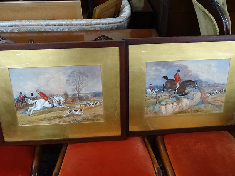 Pair of 19th Century Water Colour Hunting Scenes