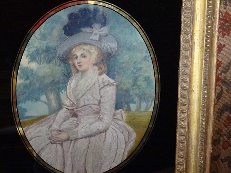 Georgian embroidery on silk portrait of a lady