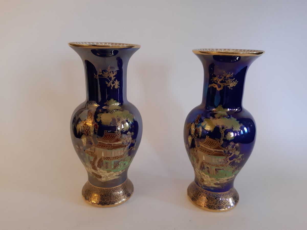 Pair Art Deco Carlton Ware vases