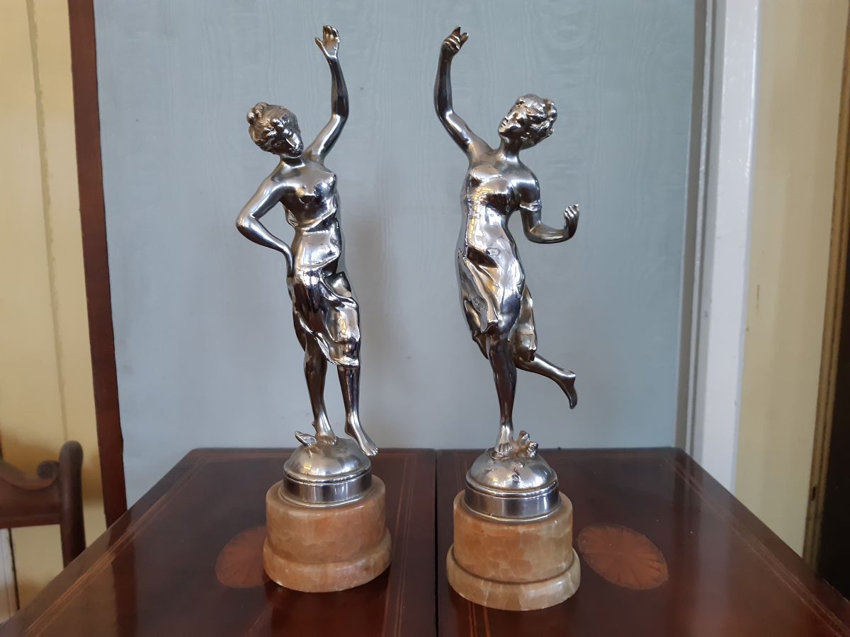 Pair Art Deco dancing girls