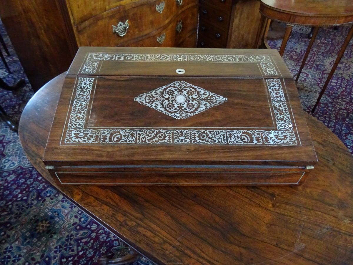 Early Victorian Rosewood Writing Slope
