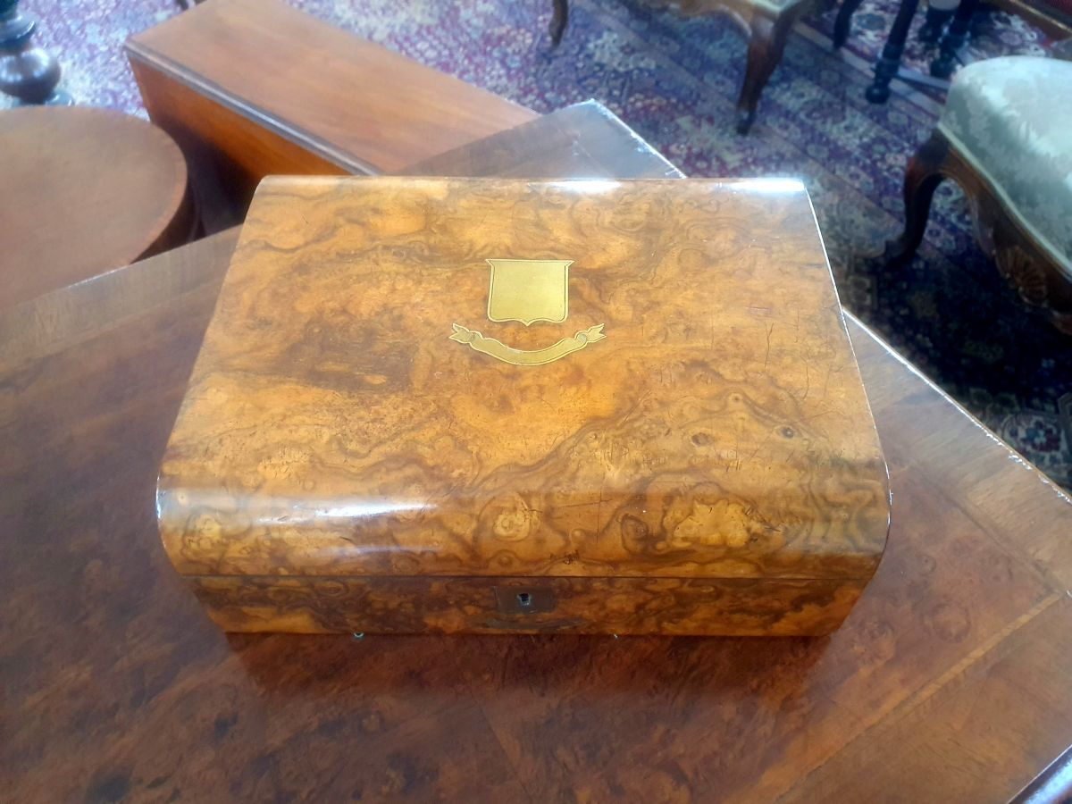 Victorian Walnut Travelling Writing Box