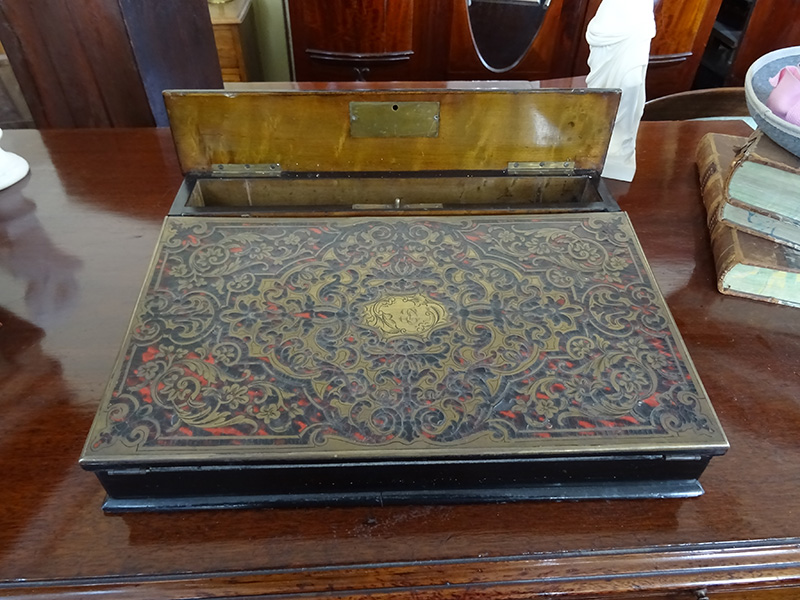 19th. century boulle work writing slope