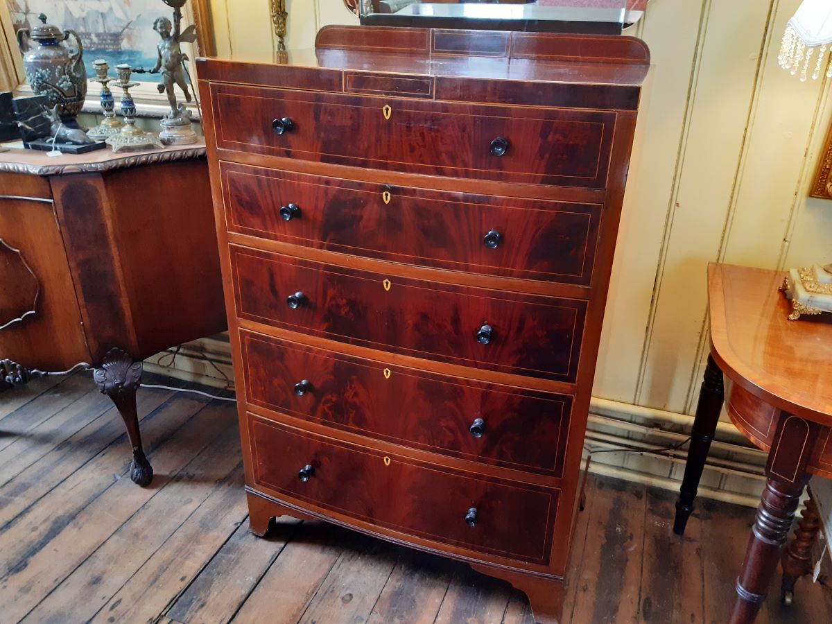 Edwardian mahogany bowfront chest