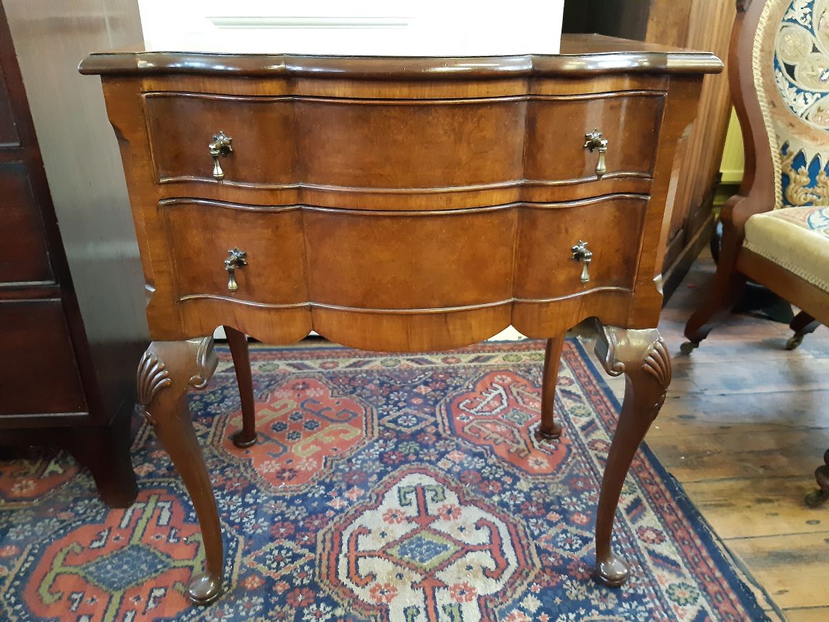 1930s walnut 2 drawer chest