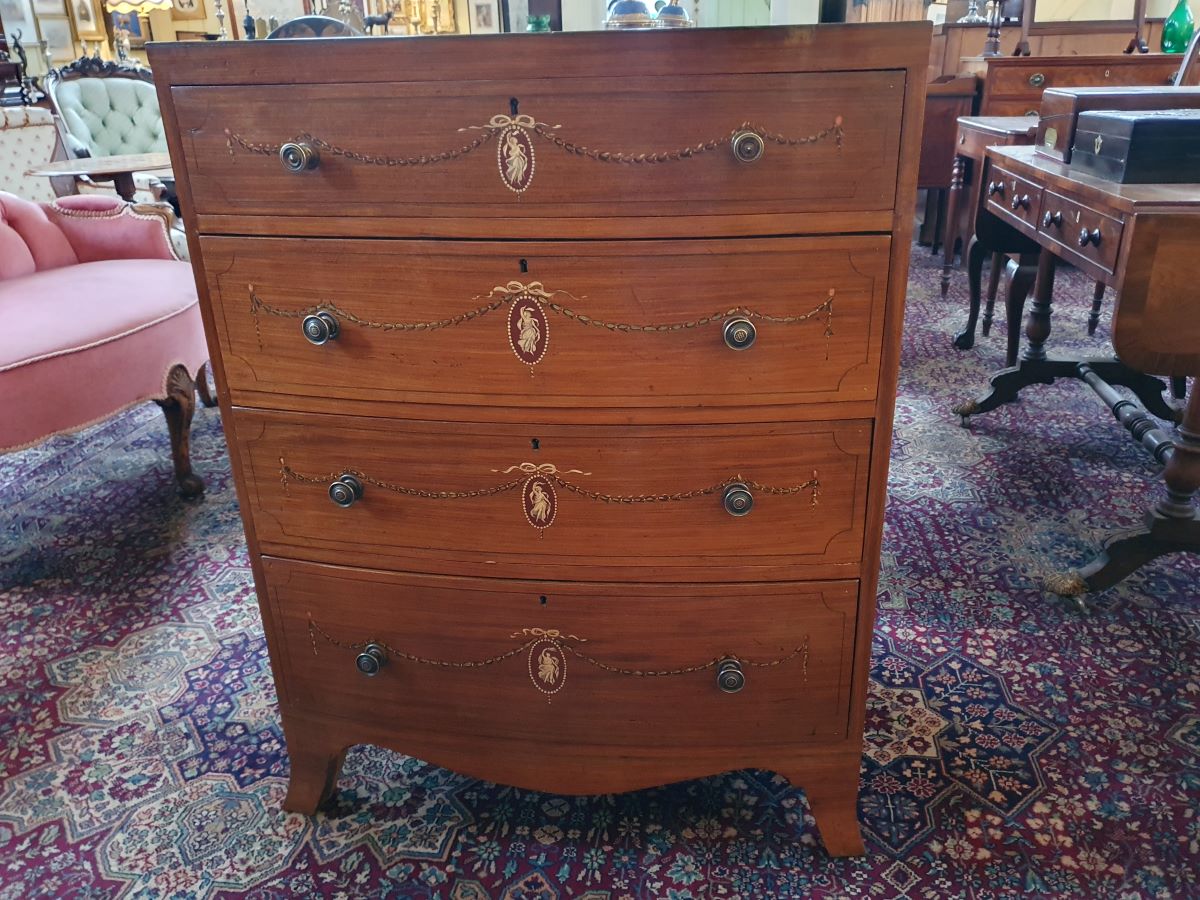 Edwardian Sheraton Revival Chest Of Drawers