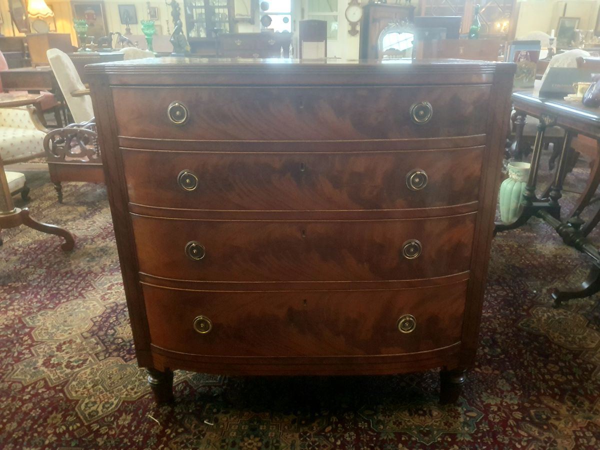 Regency Mahogany Bowfront Chest Of Drawers
