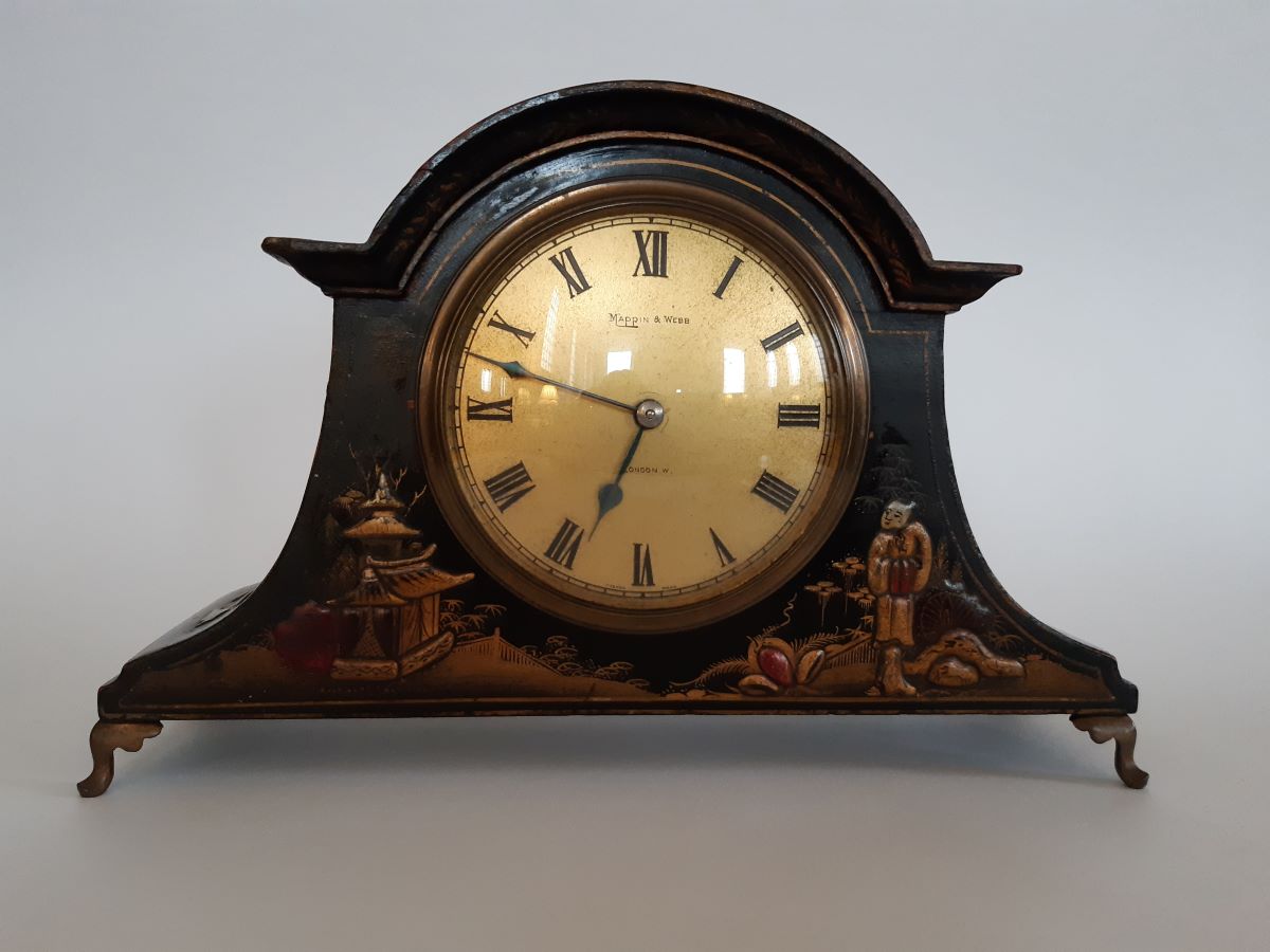 Mappin & Webb Chinoiserie mantel clock