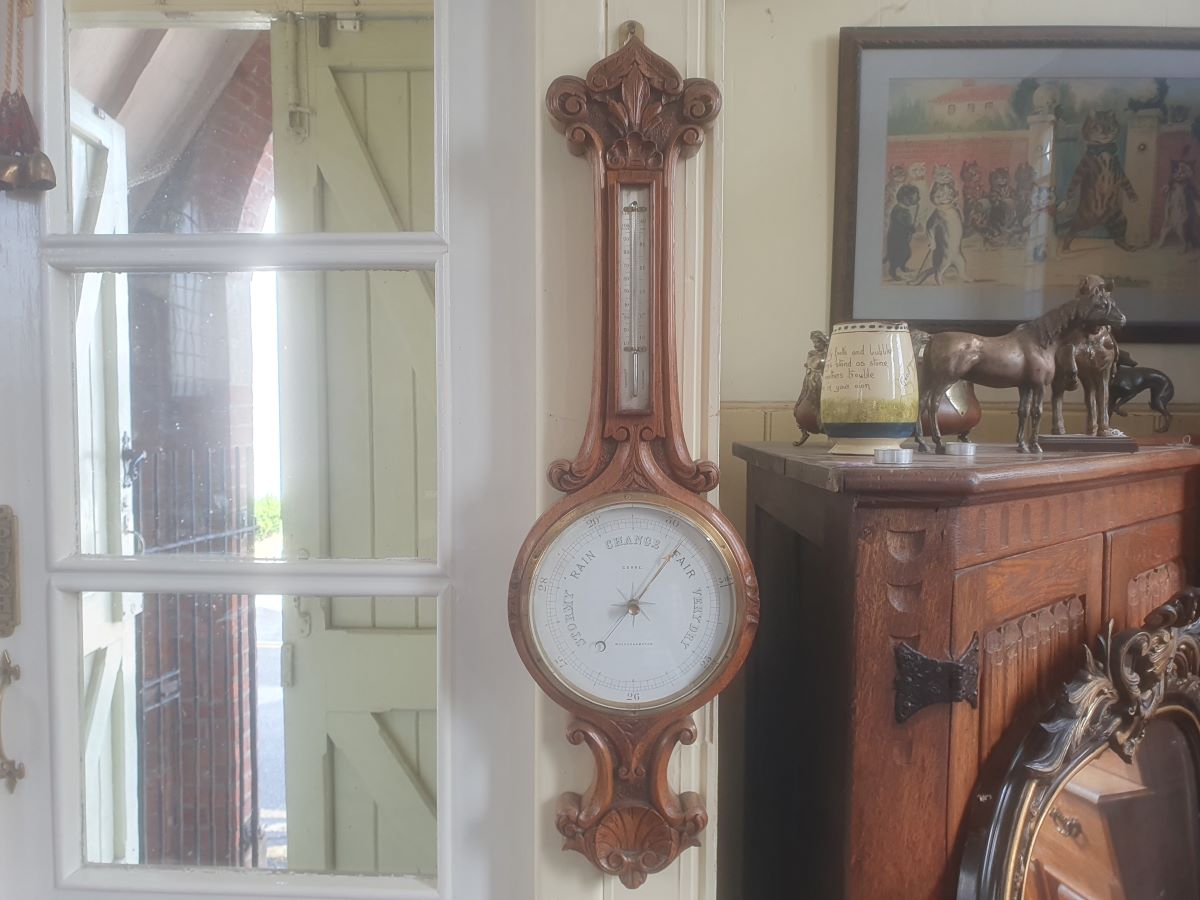 Late Victorian/Edwardian Oak Barometer - Corke, Wolverhampton
