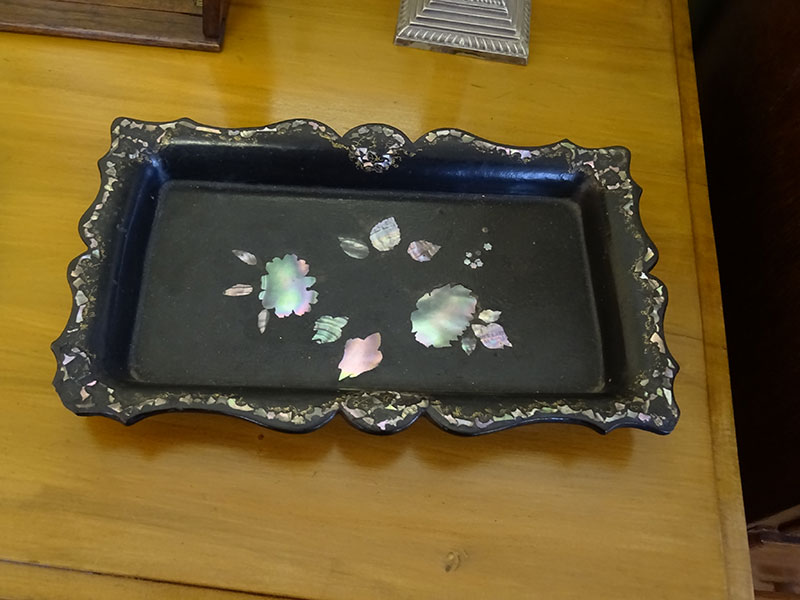 Victorian papier mache rectangular tray-Jennens & Bettridge