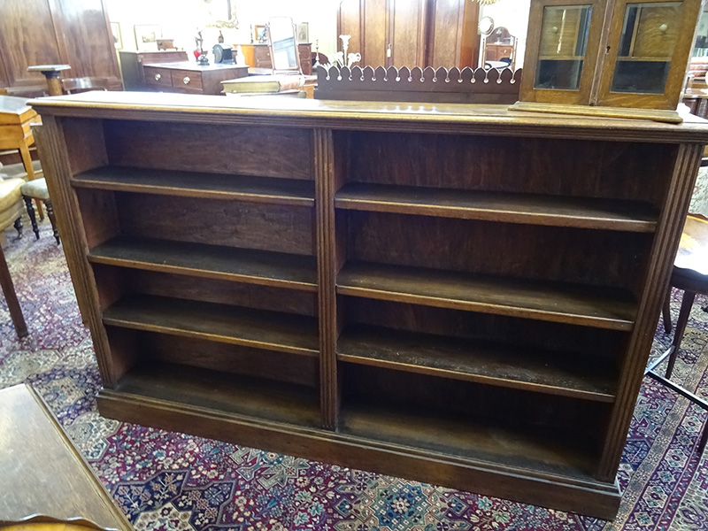 Edwardian oak double bookcase