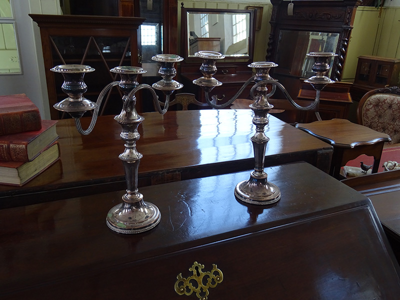 Pair of 19th.century old sheffield plate candelabra