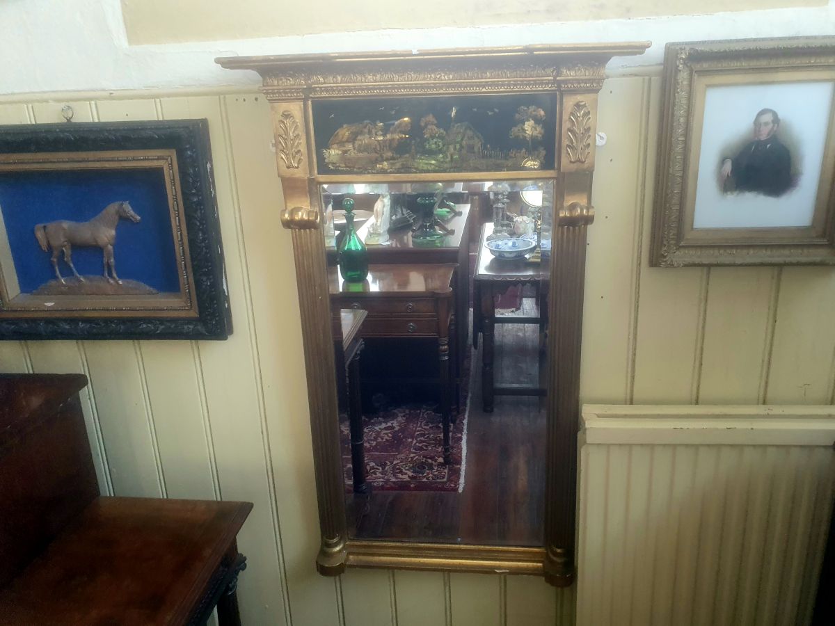 19th Century Gilt Painted Pier Glass Mirror