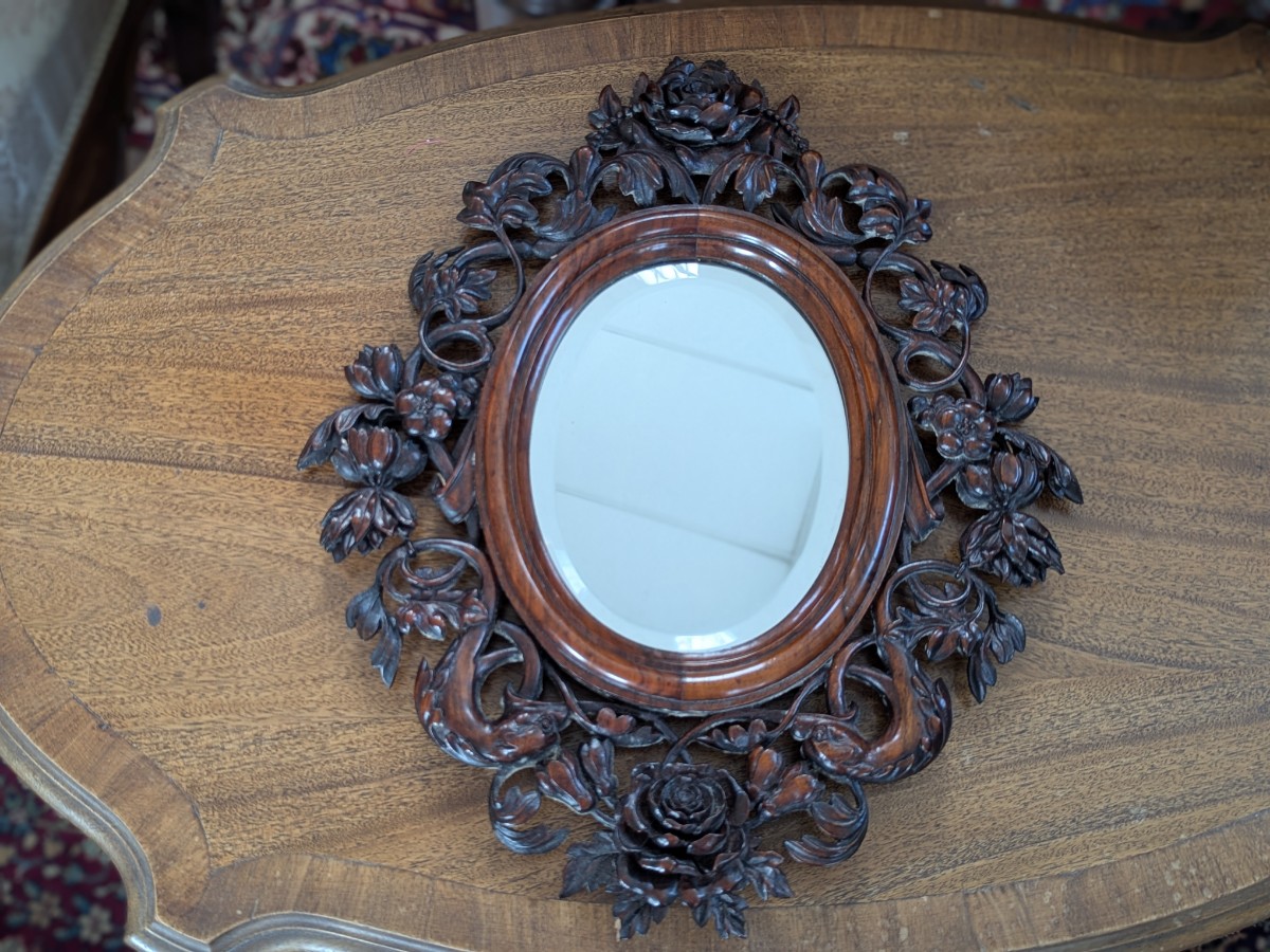 Victorian Rosewood Oval Mirror