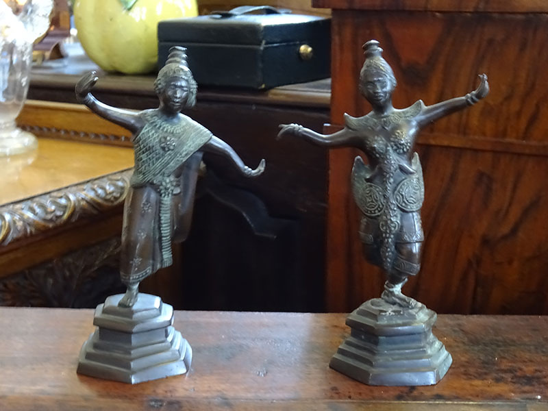 Pair of Early Bronze Tibetan Figures