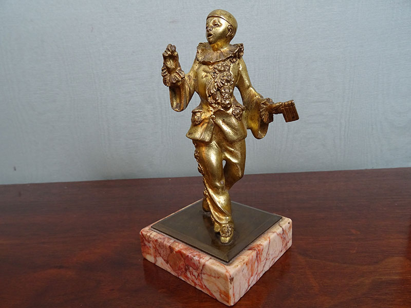 19th century Gilt figure of a Pierrot