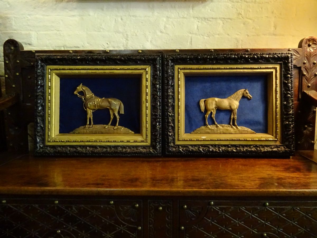 Pair of 19th century bronze sculptures of horses