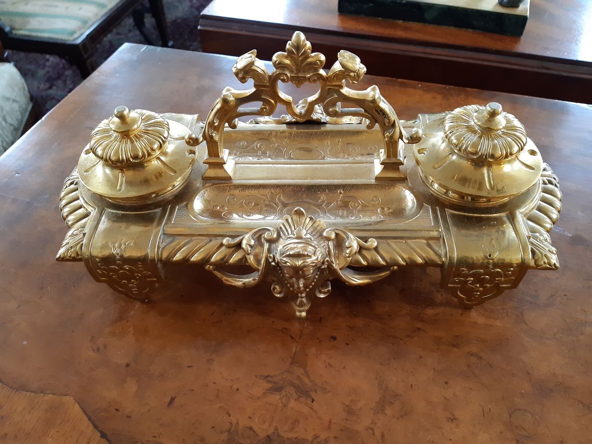 French Gilt Bronze Deskstand