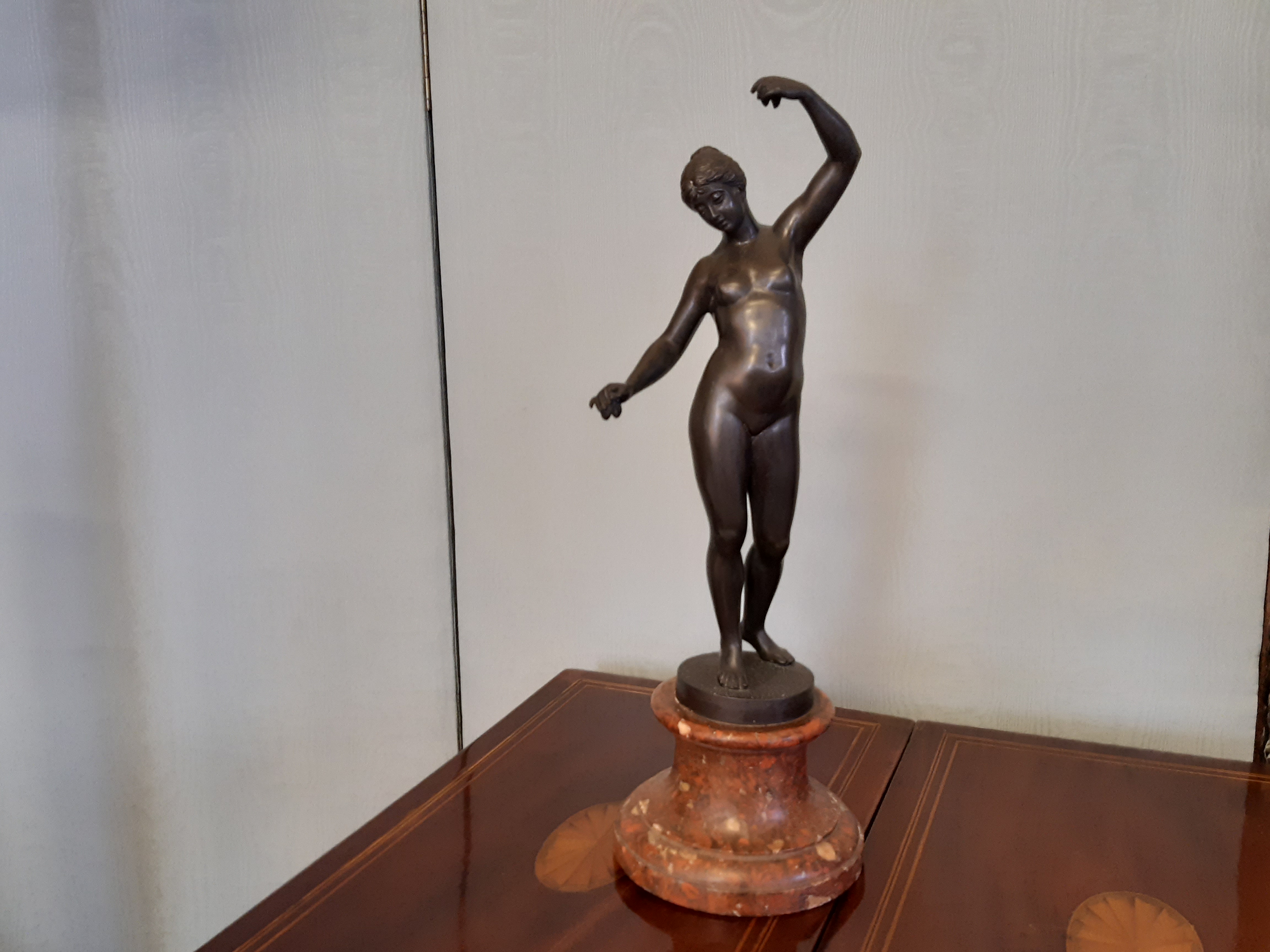 Silver patinated bronze female sculpture