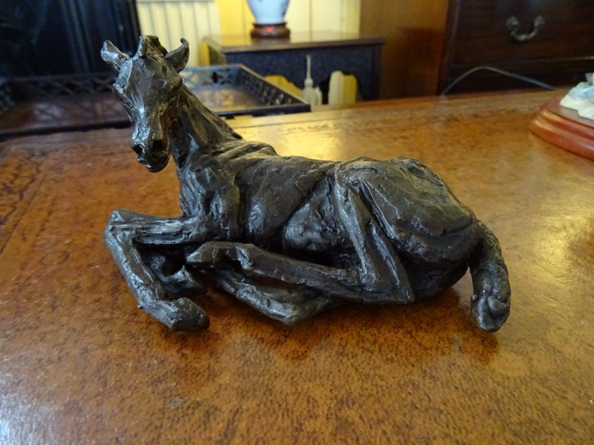 Bronze resting horse