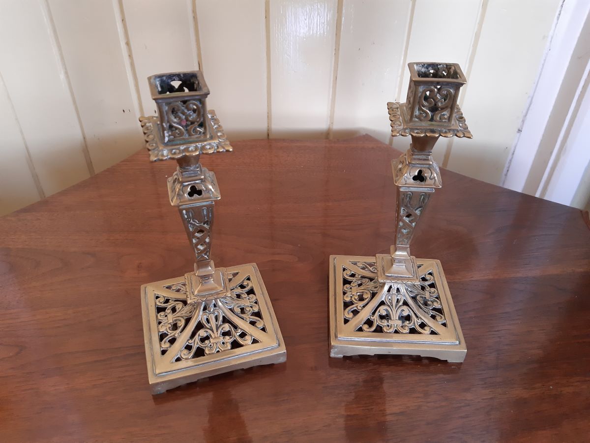 Pair 19th Century Brass Candlesticks