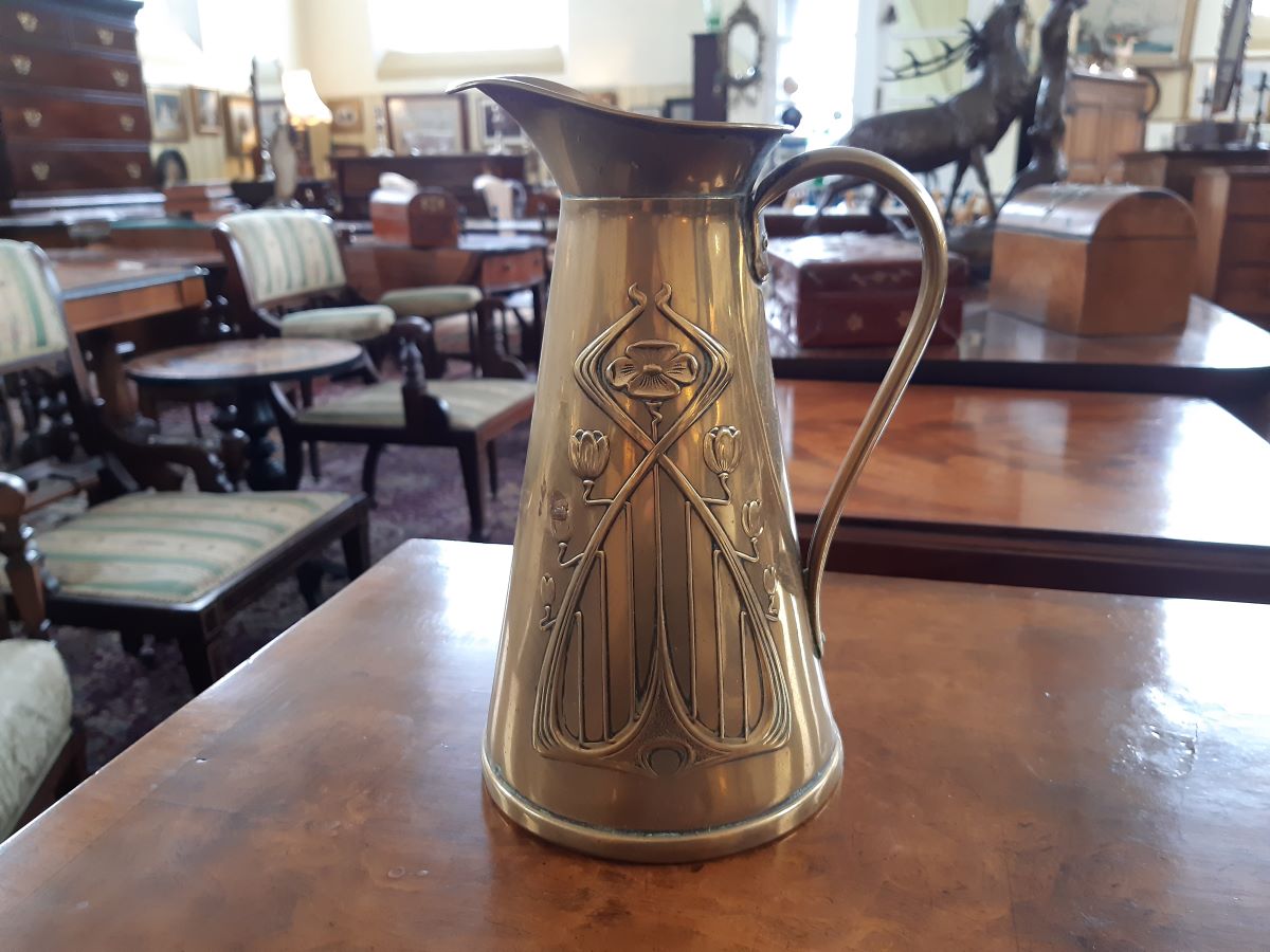 Art Nouveau Brass Water Jug