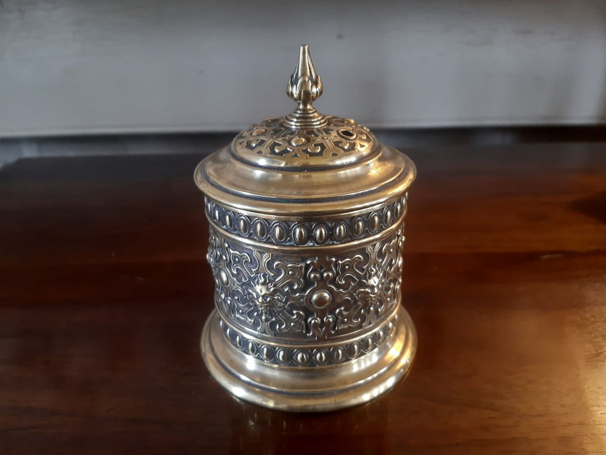 Antique brass string/twine holder