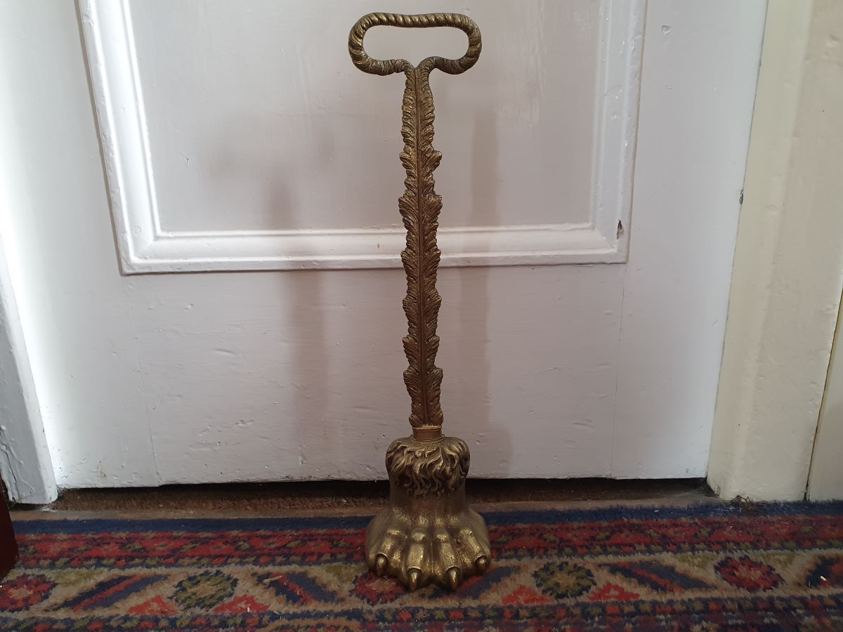 Regency Gilt, Brass Hairy Paw Doorstop.