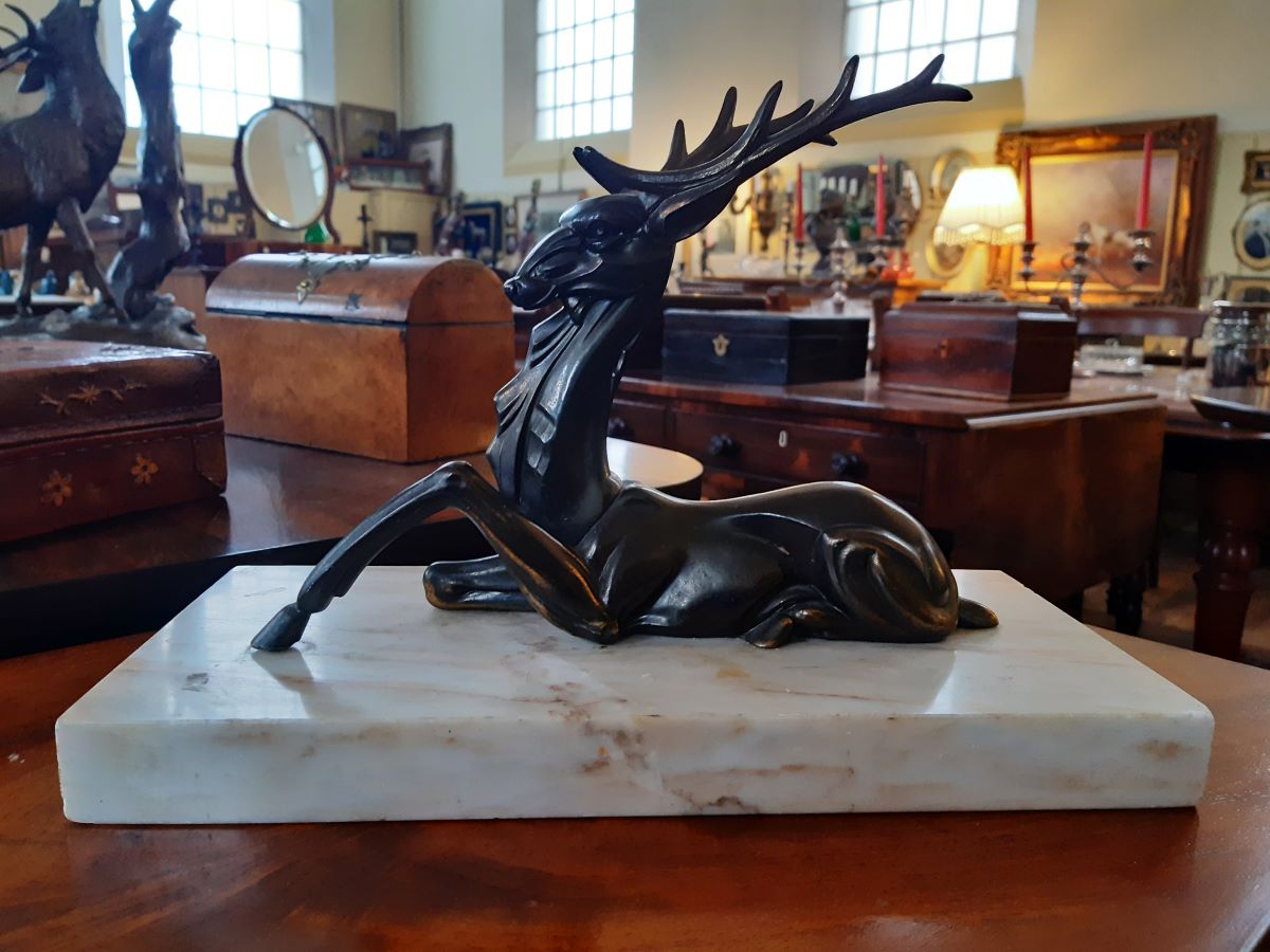 Art Deco Bronze Stag