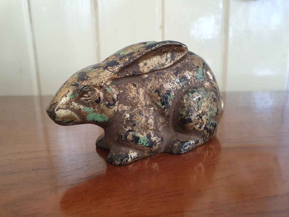 Cold Painted Bronze Rabbit