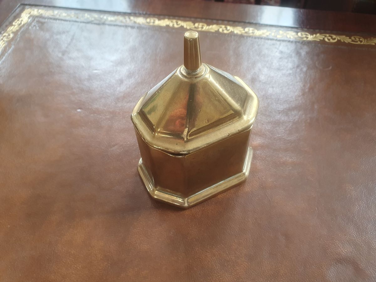 Antique Brass Octagonal Box With Lid