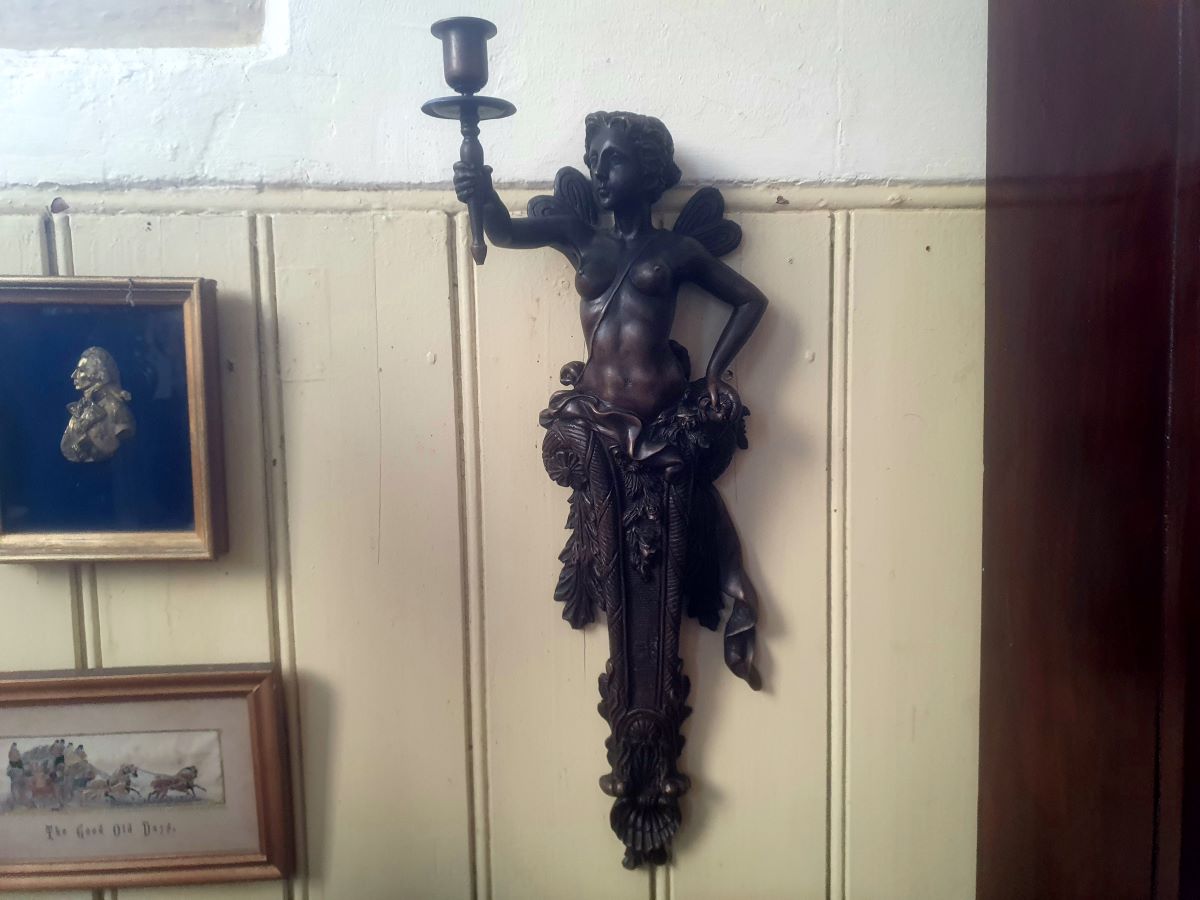 19th Century Bronze Fairy Wall Sconce