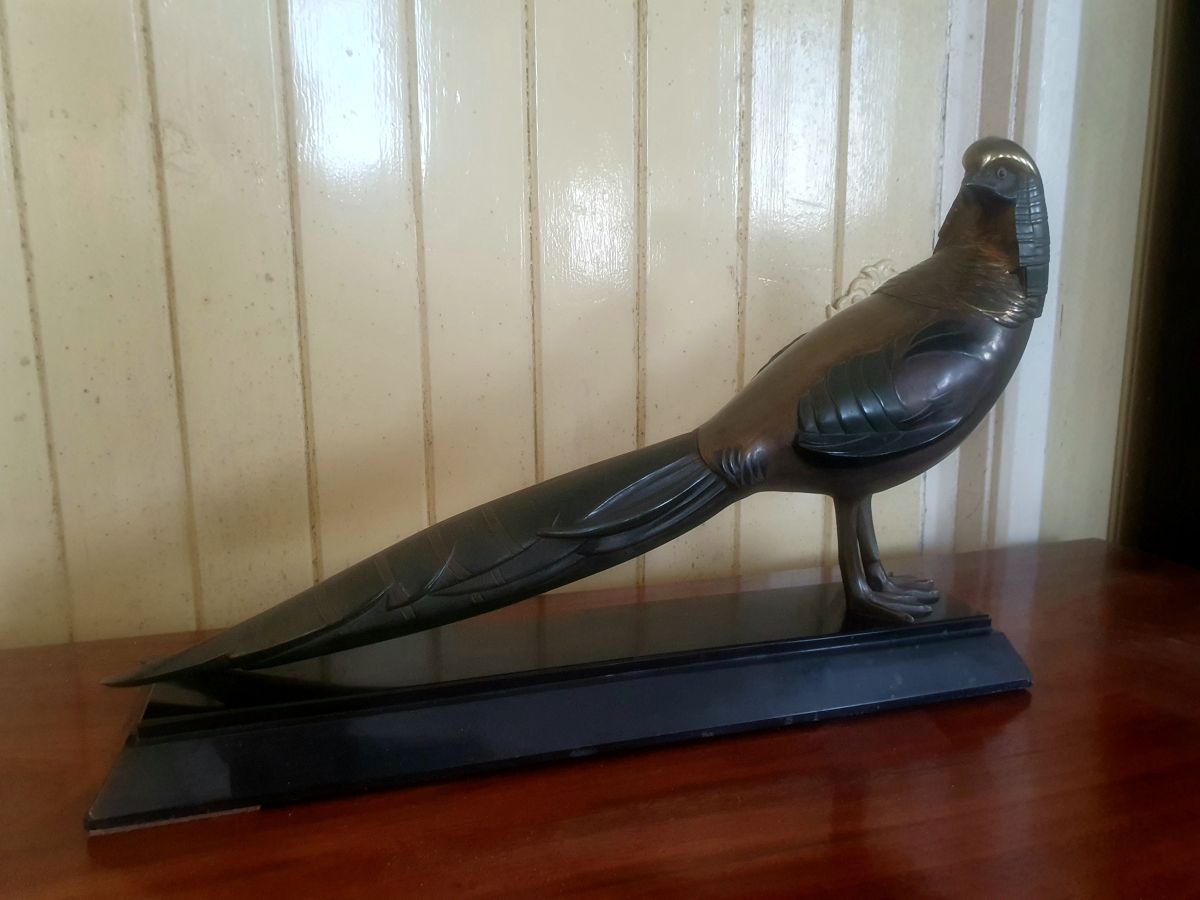 Alexandre Kelety (1874-1940), A French Art Deco Bronze Exotic Pheasant