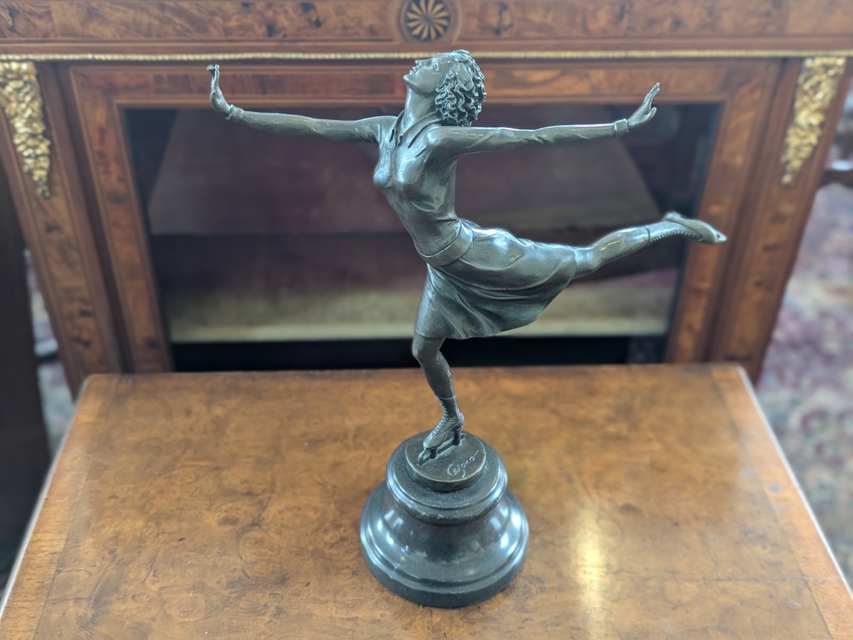 Antonio Cesaro - Bronze Figurine Of An Ice Skater