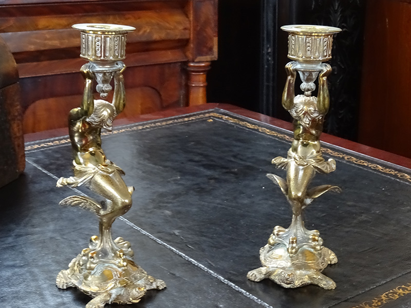 Pair of19th Century Gilt Bronze Candlesticks
