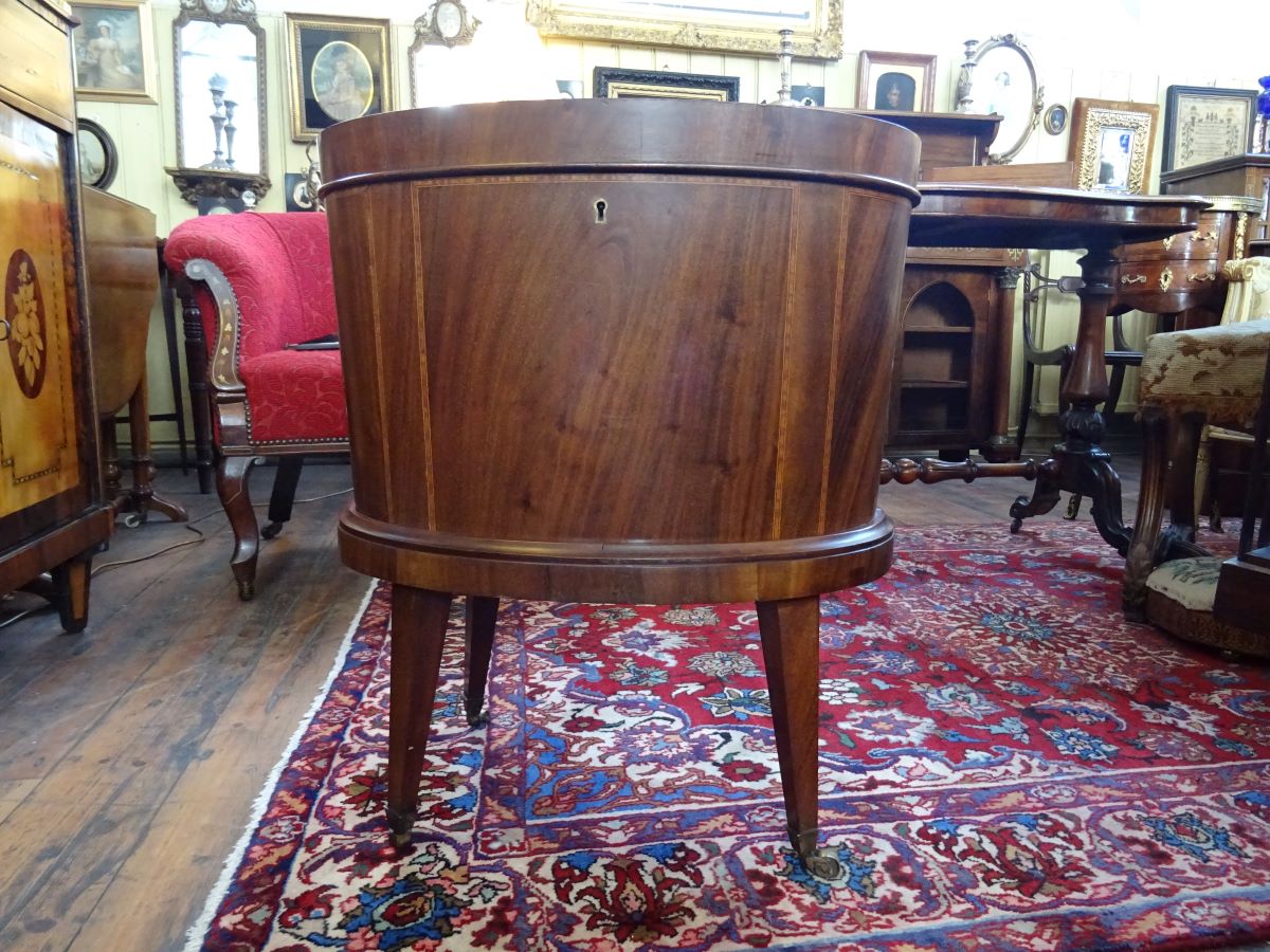 19th. century oval mahogany wine cooler