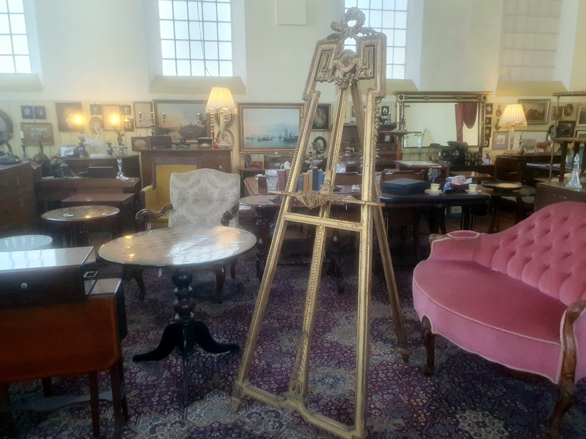 19th Century Ornately Carved Giltwood Easel